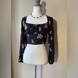 Wild Fable Y2K  Floral Crop Top fairy romantic blouse size small